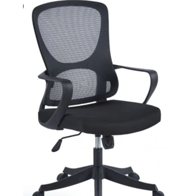 Крісло поворотне JUNE чорне/чорний каркас