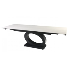 Стіл OVIDIO CERAMIC 160(240)*90 білий дуб/чорний каркас