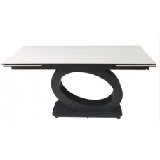 Стіл OVIDIO CERAMIC 160(240)*90 білий дуб/чорний каркас (фото 3)