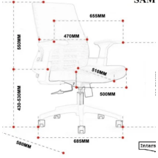 Комп’ютерне крісло SAM (сіре / білий каркас)