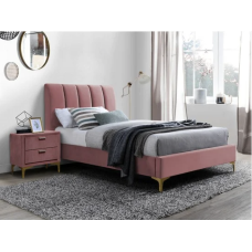 Односпальне ліжко MIRAGE VELVET 90×200 (антична рожа / золото, TAP.185)  (фото 2)