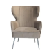 Крісло Естетик (бежеве, тканина бархат, 76×82×98 см, металеві ніжки срібло) (фото 5)