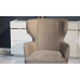 Крісло Естетик (бежеве, тканина бархат, 76×82×98 см, металеві ніжки срібло) (фото 3)