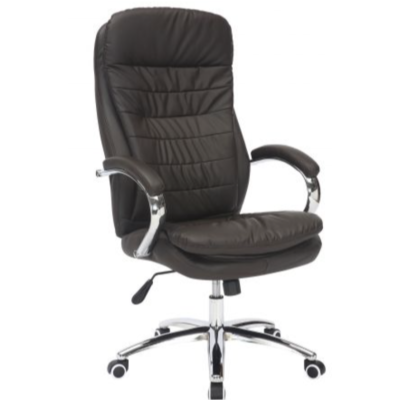 Крісло Valencia хром НВ, механізм Anyfix, шкірозамінник коричневий