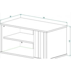 Журнальний столик T2 AD Антрацит / Дуб Артізан 50 × 90 см Журнальний столик T2 AD Антрацит / Дуб Артізан 50 × 90 см