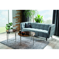 ЖУРНАЛЬНИЙ СТОЛИК CRYSTAL A СКЛО ДИМЧАСТЕ БУРШТИНОВЕ/СРІБНИЙ Д.80 (фото 2)