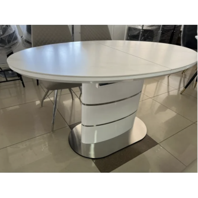 Стіл SANREMO CERAMIC 140(180)*80 білий ефект мармуру/білий глянець