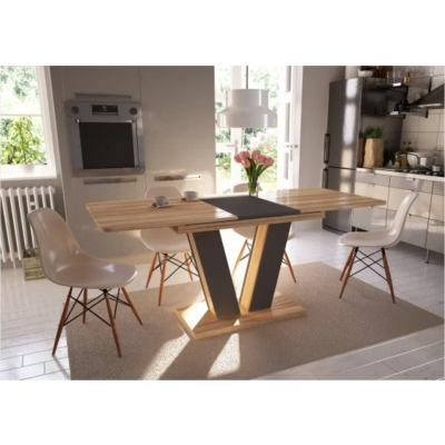 Стіл обідяний розкладний Torino 140(180)x80 Блеквуд Ячмінний / Графіт