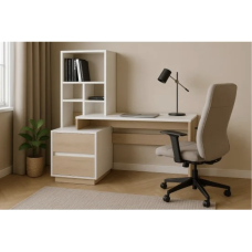 Комп’ютерний стіл HECTOR B/G (білий діамант / гікорі рокфорд світлий)