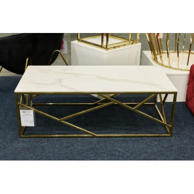 Журнальний столик ESCADA A II (білий ефект мармуру / золото)