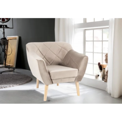 Крісло KARO 1 VELVET (темний беж / бук, BL.40)