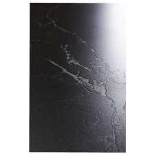 PALERMO (ПАЛЄРМО) BLACK MARBLE СТІЛ, чорна матова кераміка, чорні металеві ніжки. Розмір: 1400(+300+300)x900x760 мм