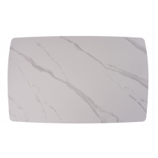 PALERMO (ПАЛЄРМО) WHITE MARBLE СТІЛ, біла матова кераміка, білі металеві ніжки. Розмір: 1400(+300+300)x900x760 мм