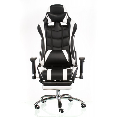 Крісло  ExtremeRace black/white with footrest 